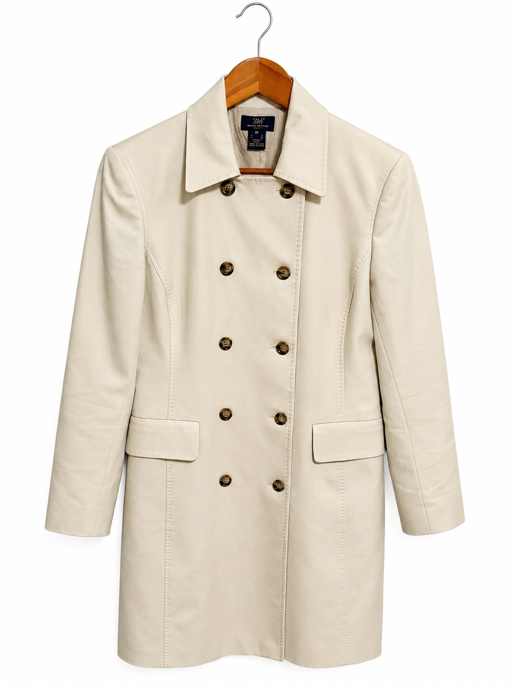 Brooks Brothers "346" Classic Double Breasted Trench Coat Beige Petite 6P